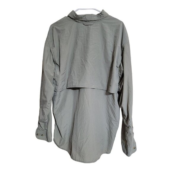 Sports Afield Men's Green Long Sleeve Button Down Vented Fishing Shirt Sz Large - Picture 2 of 6